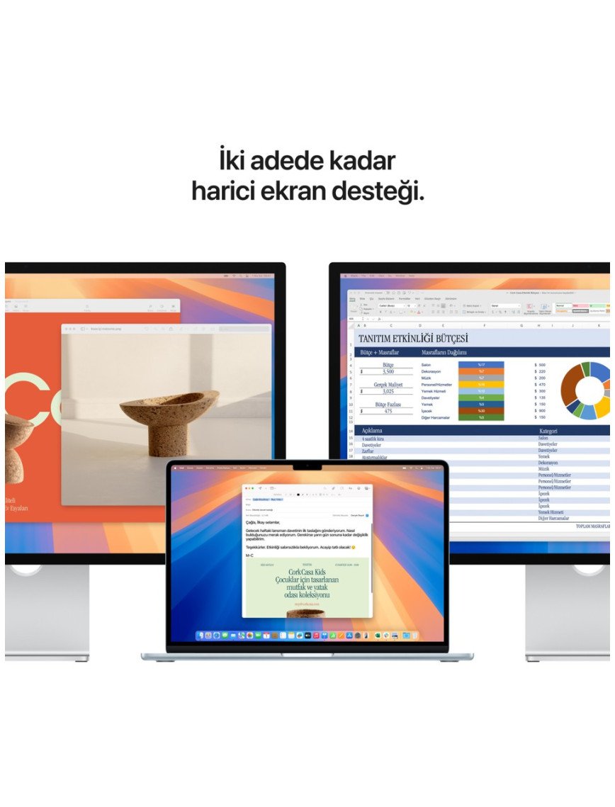 Apple MacBook Air M4 16GB 256GB SSD macOS 15" Taşınabilir Bilgisayar Yıldız Işığı MW1J3TU/A